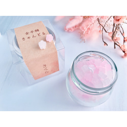 桜の金平糖キャンドル 桜の香り　瓶入り小さめキャンドル 3枚目の画像