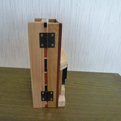 電波時計＋フォトスタンド　寄木細工 装飾置き飾り 8枚目の画像