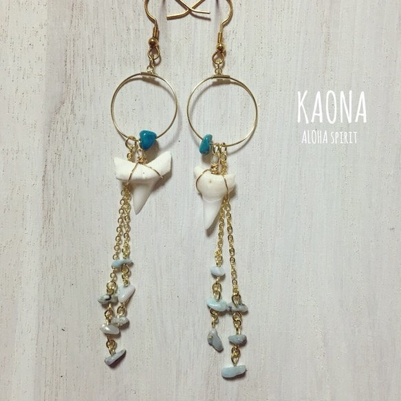 shark tooth×larimar /KAONA.0016 2枚目の画像