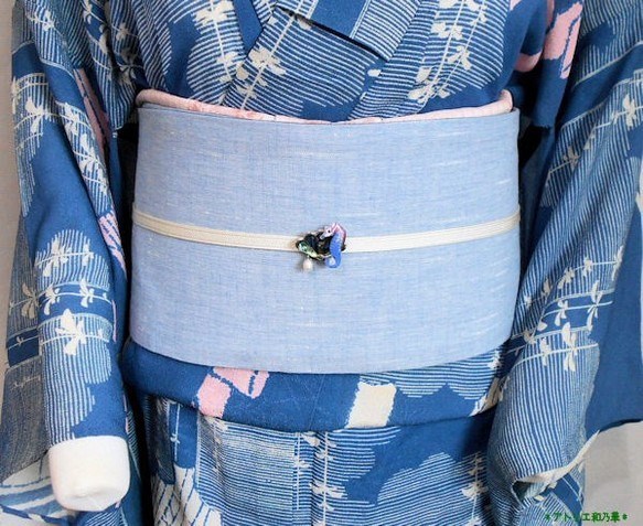 (帯留）アバロンシェルの真珠貝にタツノオトシゴ＆淡水パール 3枚目の画像