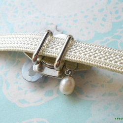 (帯留）アバロンシェルの真珠貝にタツノオトシゴ＆淡水パール 4枚目の画像