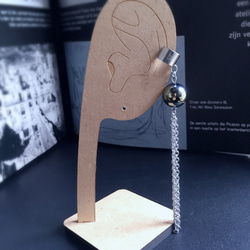 large dot＋long chain earcuff  片耳  (全2タイプ) ステンレス イヤーカフ 5枚目の画像