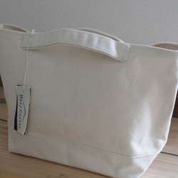 【人気モノカラー】キャンバスバッグ (M)ランチバッグ エコバッグ バッグインバッグ 帆布 ナチュラル 白 34 3枚目の画像