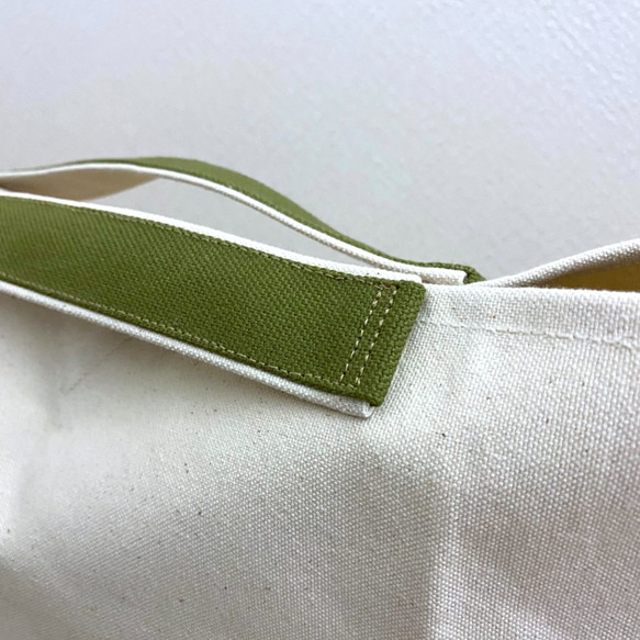新色 キャンバスバッグ(M)プレゼント 手提げ  バッグインバッグ ポケット 帆布 モスグリーン 緑107 2枚目の画像