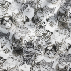大人のモノトーン揃え猫スヌード 短毛シルバーファーとグレーフリースの3種 裏ベージュの細畝コーデュロイ ロシアンブルー風 6枚目の画像