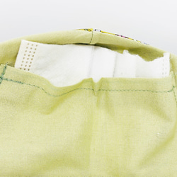 內袋芥末自由花卉圖案棉層黃綠色環保布面罩 第6張的照片