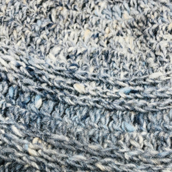 【送料無料】NORO羊毛100％ 野呂毛糸 ボーダー編みニット帽 ブルーグレー系 4枚目の画像