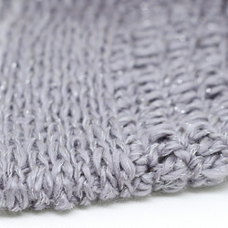 【送料無料】イタリア製毛糸 薄い藤色ラベンダー系 パープルグレーのキラキラとんがりニット帽 5枚目の画像