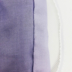 シープ博士/内ポケ付き 立体コットン春マスク 淡い藤色とラベンダーのレイヤード重ね ペールトーンの薄紫系 6枚目の画像