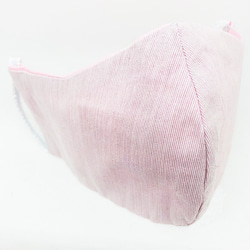 【再販】ポケット付き 立体コットンマスク 春モデル 淡い桜色とベビーピンクのレイヤード重ね ペールトーンの薄桃色 1枚目の画像
