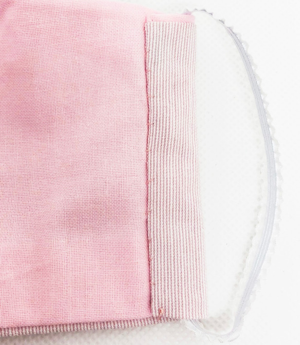 【再販】ポケット付き 立体コットンマスク 春モデル 淡い桜色とベビーピンクのレイヤード重ね ペールトーンの薄桃色 6枚目の画像