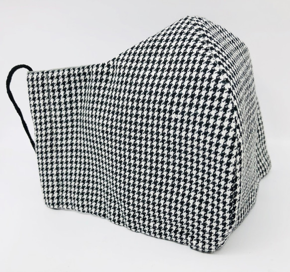 インナーマスク子供用2枚 千鳥柄 ブラック ライトグレー