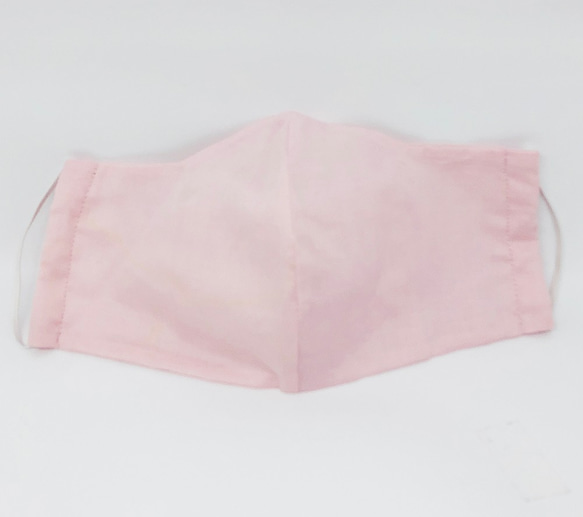 内ポケ付きエコな布マスク  軽やかコットンリネン 上品な淡い桜のベビーピンク ペールトーンの乙女椿色 2枚目の画像