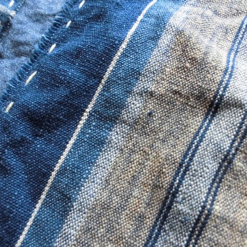 古道具インディゴパッチワーク生地