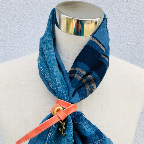 古道具インディゴパッチワーク生地