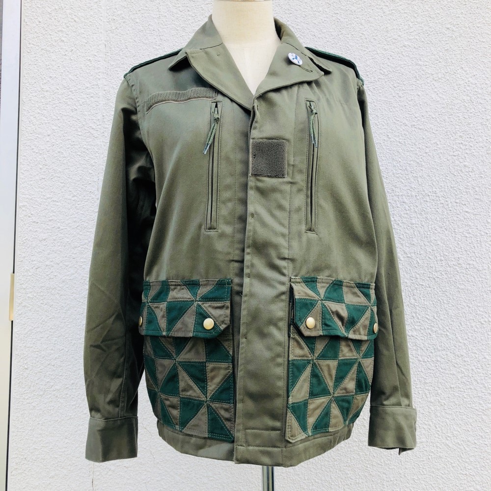 フレンチアーミー リメイクF2ジャケット 88 C パッチワーク ミリタリー
