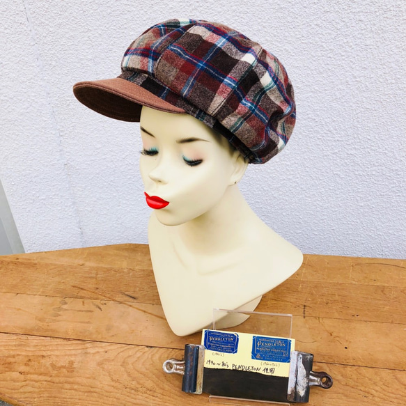 Vintage PENDLETON リメイク ウールワークキャスケット ペンドルトン