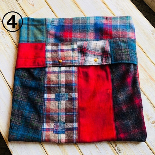 Vintage Pendleton リメイク パッチワーク ウールクッション Vintage Pendleton リメイク パッチワーク ウールクッション