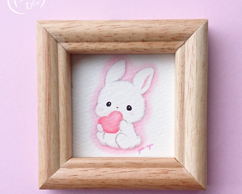 うさおちゃんさま確認ページ♡ 額付ミニイラスト「うさちゃんの想い」 イラスト you-ryu 通販