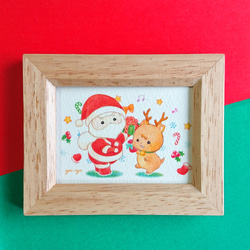 複製ミニイラスト「サンタさんとトナカイちゃんのクリスマスダンス 