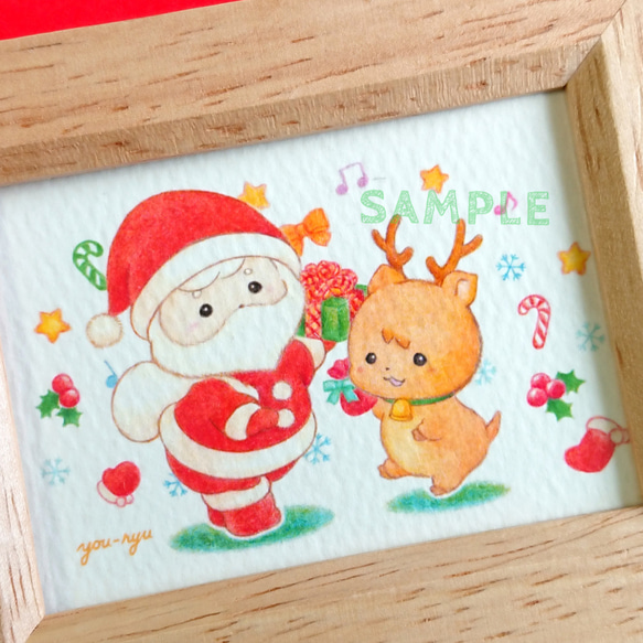 複製ミニイラスト「サンタさんとトナカイちゃんのクリスマスダンス」 2枚目の画像