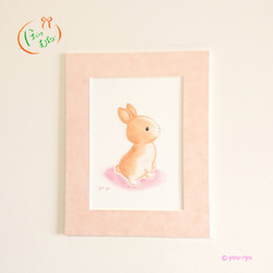 15万円です。ウサギちゃん(絵画) 絵画 | イラストポスター 87 ☆ 【ふわふわのウサギちゃんは熊が