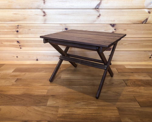 サイドテーブル　無垢材　一位　折り畳み脚 boku no table 【walnut】(ウッドテーブル/折り畳み/コンパクト