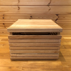 wood storage box【oak】 (収納/ボックス/ストレージ/テーブル/キャンプ/アウトドア) 2枚目の画像