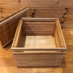 wood storage box【oak】 (収納/ボックス/ストレージ/テーブル/キャンプ/アウトドア) 3枚目の画像