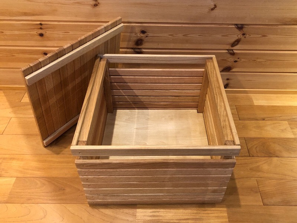 wood storage box【oak】 (収納/ボックス/ストレージ/テーブル/キャンプ/アウトドア) 3枚目の画像