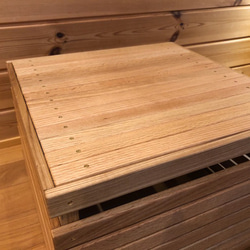 wood storage box【oak】 (収納/ボックス/ストレージ/テーブル/キャンプ/アウトドア) 6枚目の画像