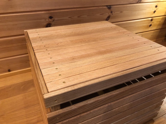 wood storage box【oak】 (収納/ボックス/ストレージ/テーブル/キャンプ/アウトドア) 6枚目の画像