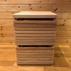 wood storage box【oak】 (収納/ボックス/ストレージ/テーブル/キャンプ/アウトドア) 7枚目の画像