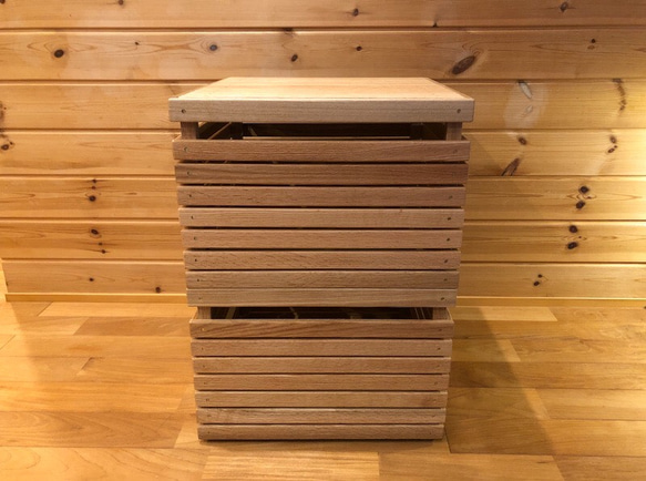 wood storage box【oak】 (収納/ボックス/ストレージ/テーブル/キャンプ/アウトドア) 7枚目の画像