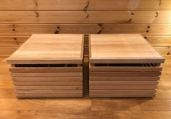 wood storage box【oak】 (収納/ボックス/ストレージ/テーブル/キャンプ/アウトドア) 8枚目の画像