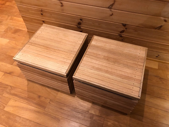 wood storage box【oak】 (収納/ボックス/ストレージ/テーブル/キャンプ/アウトドア) 9枚目の画像