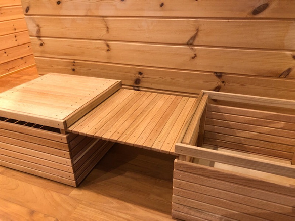 wood storage box【oak】 (収納/ボックス/ストレージ/テーブル/キャンプ/アウトドア) 10枚目の画像