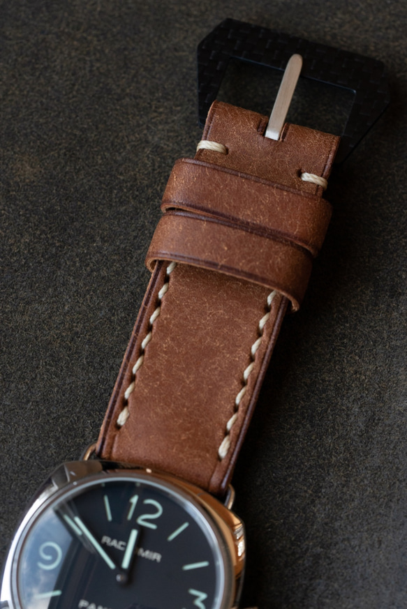 革のベルト ラグ幅26mmの腕時計用 271/26B PUEBLO CGC / Beige  一品もの即納 2枚目の画像