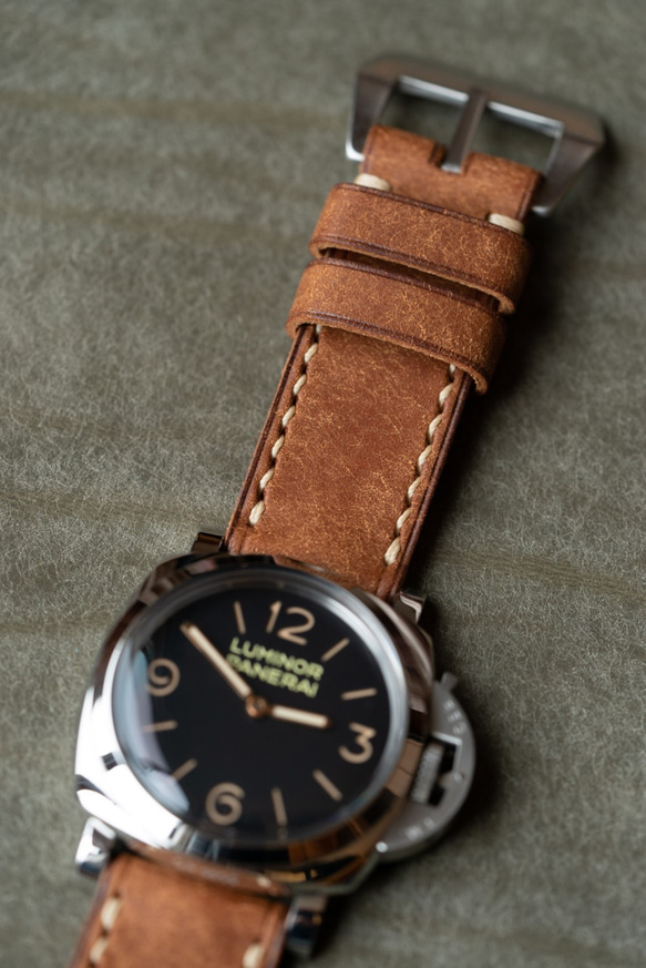 革のベルト ラグ幅26mmの腕時計用 276/26B PUEBLO CGC / Beige  一品モノ即納 6枚目の画像