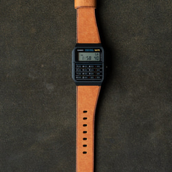 ヌメ革手縫いのベルトとシンプルで軽い時計  アシンメトリーデザイン　オルモ（即納可） 1枚目の画像