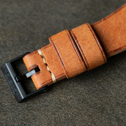 ヌメ革手縫いのベルトとシンプルで軽い時計  アシンメトリーデザイン　オルモ（即納可） 9枚目の画像