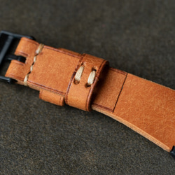 ヌメ革手縫いのベルトとシンプルで軽い時計  アシンメトリーデザイン　オルモ（即納可） 10枚目の画像