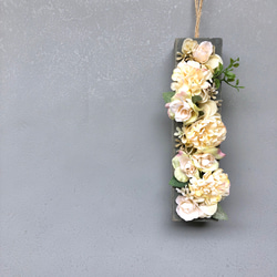 ローズ＊バトングレーボックス壁掛  / バラ フラワーアレンジ 造花 ギフト アーティフィシャルフラワー バラ 8枚目の画像