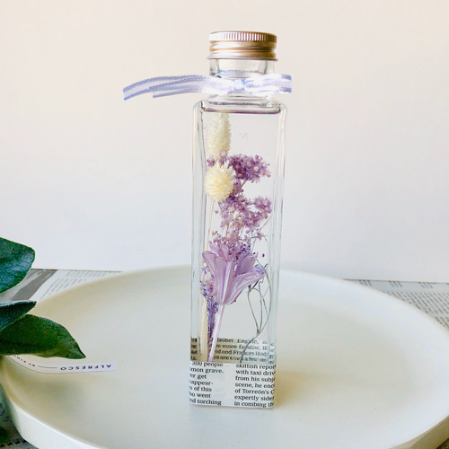 SALE】パステルカラー パープルのハーバリウム A/ ニゲラ  