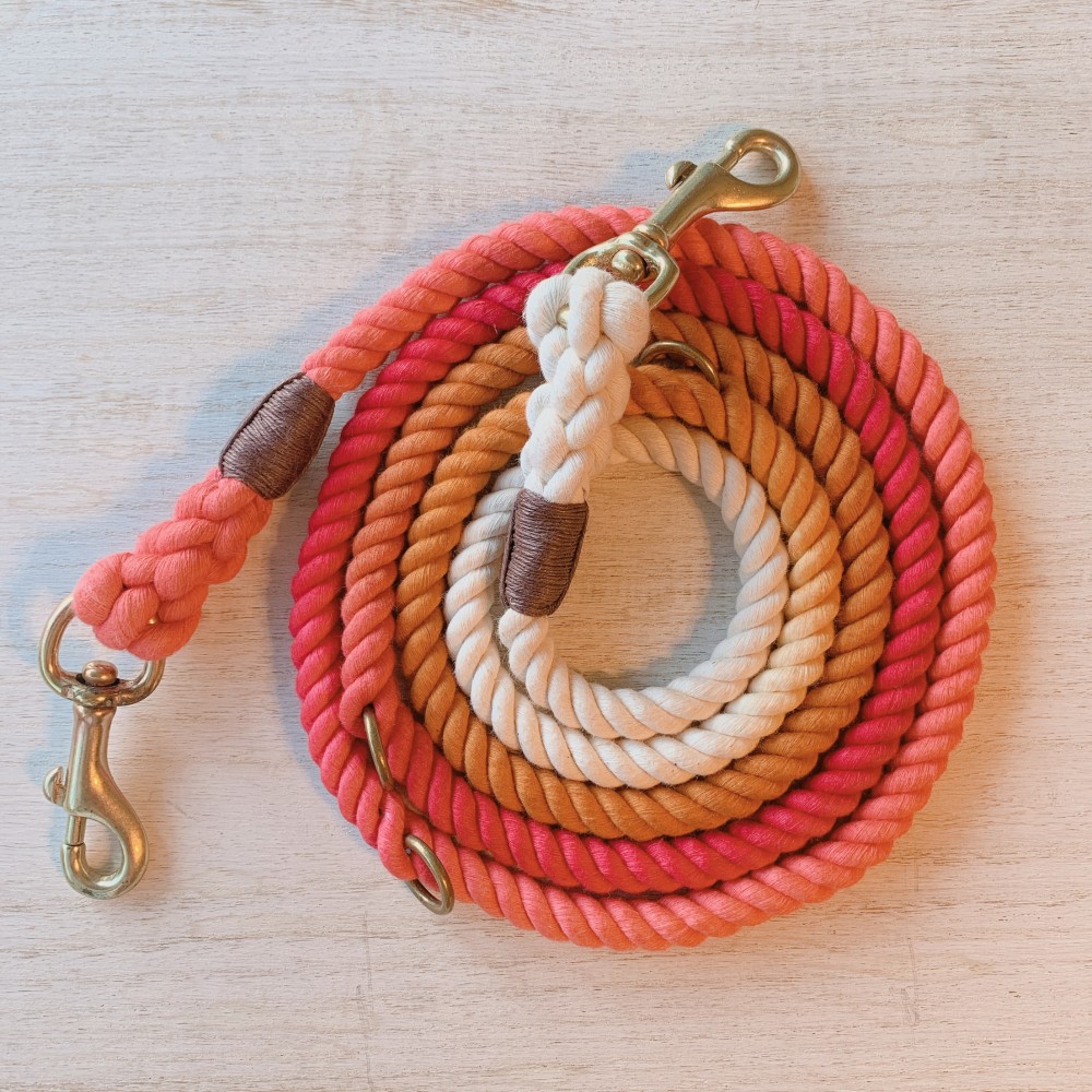 SweetHeart210/M ロングリード 赤系グラデーション 小型犬-中型犬用/チワワ、トイプードル等 犬のリード