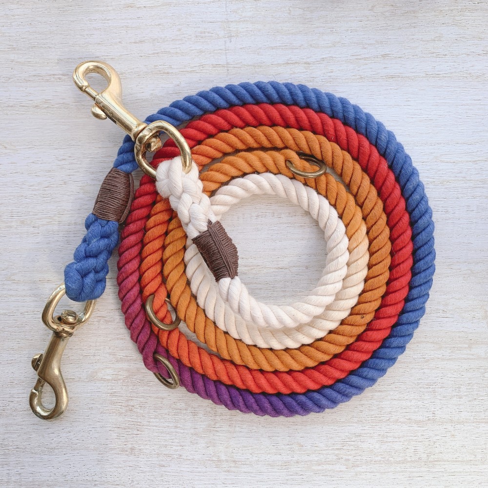 Kawasemi210/M ロングリード 翡翠グラデーション 小型犬-中型犬用/チワワ、トイプードル等 犬のリード