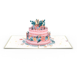 ポップアップグリーティングカード　Floral Birthday Cake 4枚目の画像