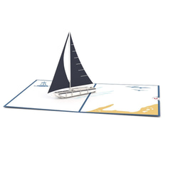 ポップアップグリーティングカード　Sailboat 2枚目の画像