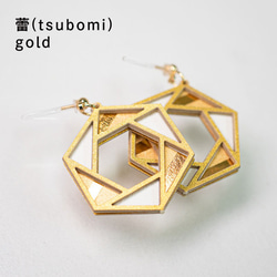 金箔/紙耳環“花蕾（tsubomi）”金 第1張的照片