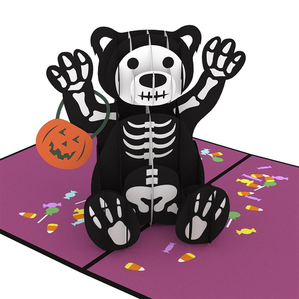 ポップアップグリーティングカード　Halloween Bear 2枚目の画像